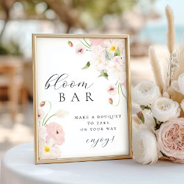 Pastel Rosa Blommigt Bouqet Pub Poster