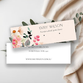 Pastel Rosa Blommigt Bunch Earring Visning Mini Visitkort