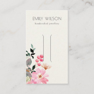 Pastel Rosa Blommigt Bunch Hair Clip Visning Visitkort
