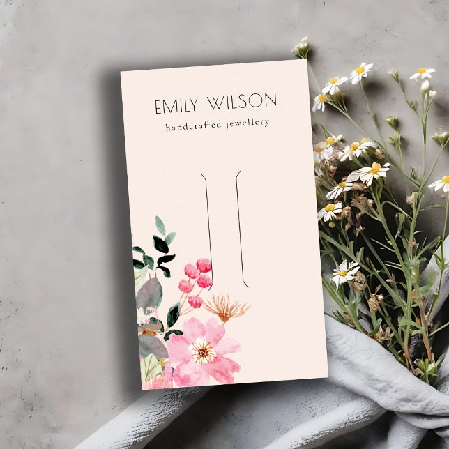 Pastel  Rosa Blommigt Bunch Hair Clip Visning Visitkort (Skapare uppladdad)