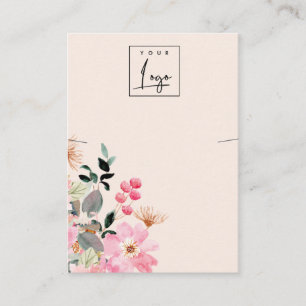Pastel Rosa Blommigt Bunch Necklace Visning Visitkort