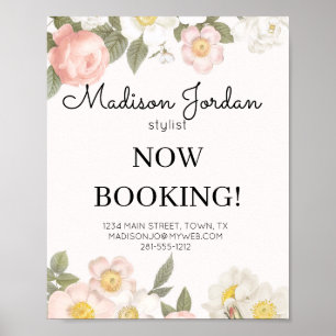 Pastel Rosa Blommigt Business Poster