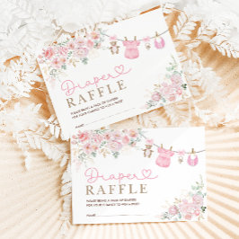 Pastel Rosa Blommigt Flicka Kläder Raffle Tilläggskort
