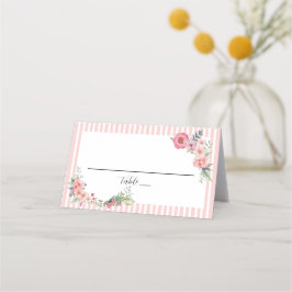 Pastel Rosa Blommigt Placeringskort