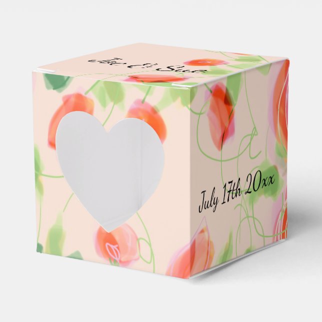 Pastel Rosa Blommigt Presentaskar (Framsidan Sidan)