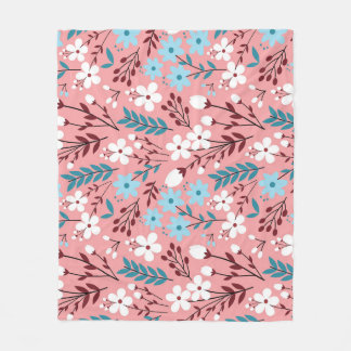 Pastel Rosa Blommigt Sömlös Mönster. Fleecefilt