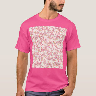 Pastel Rosa Blommigt Victorian Mönster T Shirt