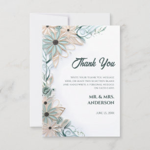Pastel Rosa Blue Blommigt Bröllop Papper Quilling Tack Kort