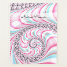 Pastel Rosa Blue Candy cane Spiral Fractal