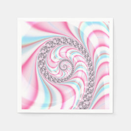 Pastel Rosa Blue Candy cane Spiral Fractal Pappersservett