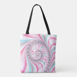 Pastel Rosa Blue Candy cane Spiral Fractal Tygkasse