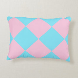 Pastel Rosa Blue Checkered Dango accent Pillow Prydnadskudde
