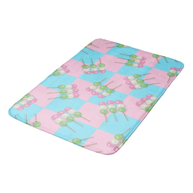 Pastel Rosa Blue Checkered Dango Bath Mat Badrumsmatta (Vinklad)