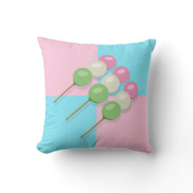 Pastel Rosa Blue Checkered Dango Dekorativ kudde