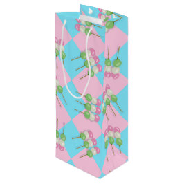 Pastel Rosa Blue Checkered Dango Flaska Gift Bag