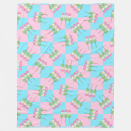 Pastel Rosa Blue Checkered Dango Fleece Blanket