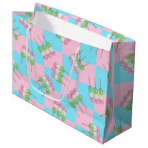 Pastel Rosa Blue Checkered Dango Gift Bag