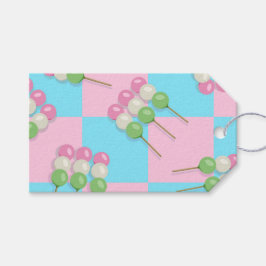 Pastel Rosa Blue Checkered Dango Gift Märkre Presentetikett