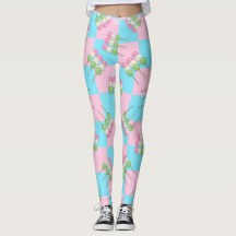 Pastel Rosa Blue Checkered Dango Leggings