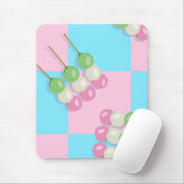 Pastel Rosa Blue Checkered Dango Mousepad Musmatta