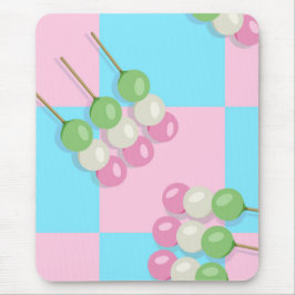 Pastel Rosa Blue Checkered Dango Mousepad Musmatta