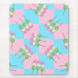 Pastel Rosa Blue Checkered Dango Mousepad Musmatta
