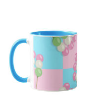 Pastel Rosa Blue Checkered Dango Mugg