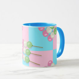 Pastel Rosa Blue Checkered Dango Mugg