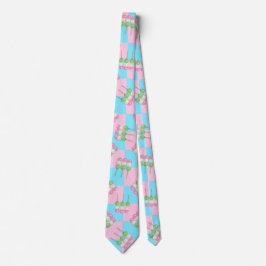 Pastel Rosa Blue Checkered Dango Neck Tie Slips