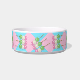 Pastel Rosa Blue Checkered Dango Pet Bowl