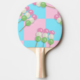 Pastel Rosa Blue Checkered Dango Ping Pong Paddle Pingisracket
