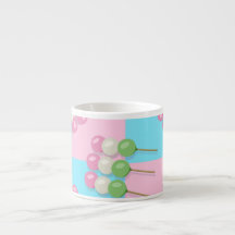 Pastel Rosa Blue Checkered Dango Specialty Mugg