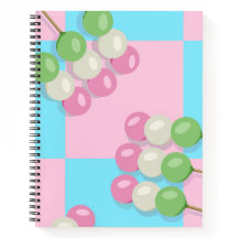 Pastel Rosa Blue Checkered Dango Spiral Notebook