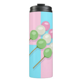 Pastel Rosa Blue Checkered Dango Thermal Tumbler