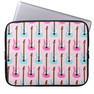 PASTEL ROSA & BLUE ELECTRIC GUITARS LAPTOP FODRAL