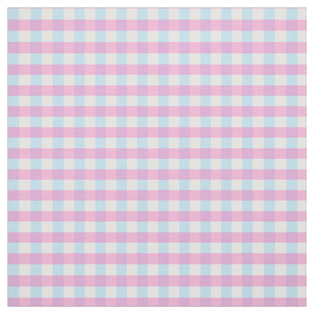 Pastel Rosa Blue Gingham Play Check Tyg (Provkarta)