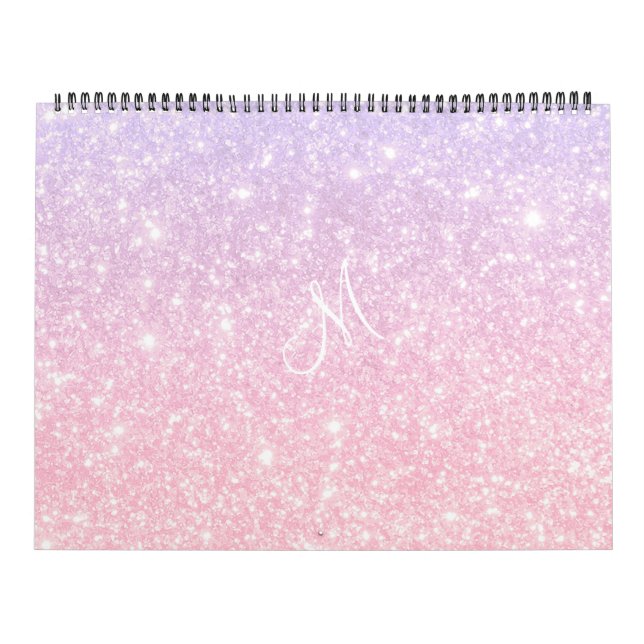 Pastel Rosa Blue Glittery     Kalender (Omslag)