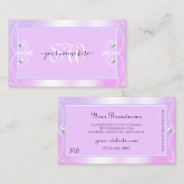 Pastel Rosa Blue Gnistra Diamonds Initialer Ornate Visitkort