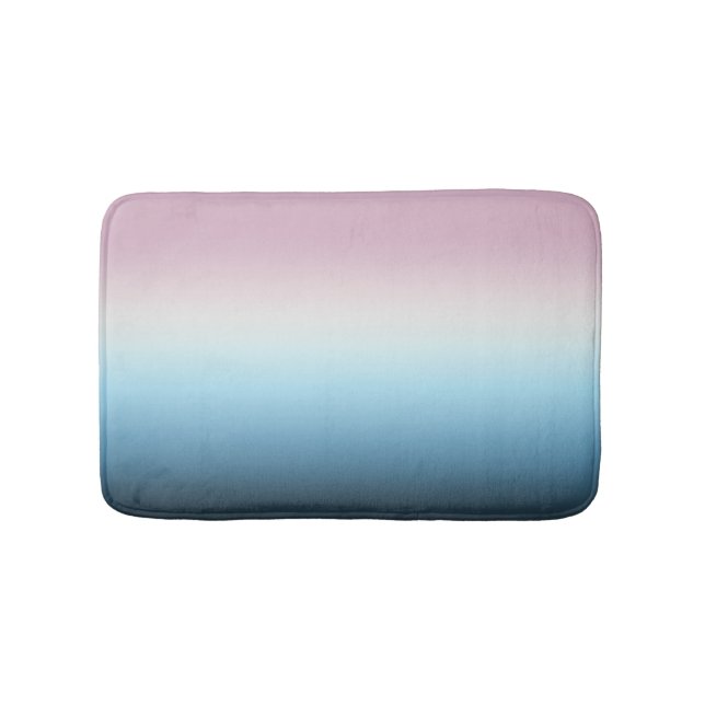 Pastel Rosa & Blue Gradient Indigo Ro Ombre Badrumsmatta (Framsidan)