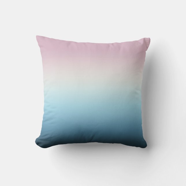 Pastel Rosa & Blue Gradient Indigo Ro Ombre Kudde (Framsida)