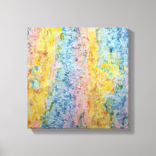 Pastel Rosa Blue Gult Textured Modern Abstrakt Canvastryck
