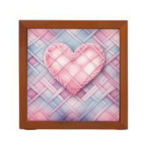 PASTEL ROSA & BLUE PLAID HEART MÖNSTER