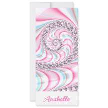 Pastel Rosa Blue Spiral Fractal Bookmark