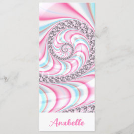Pastel Rosa Blue Spiral Fractal Bookmark