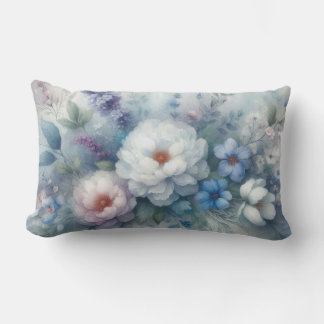 PASTEL ROSA BLUE & WHITE BLOMMIGT BLOOE LUMBARKUDDE