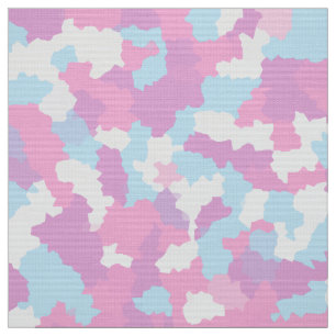 Pastel Rosa Blue White Feminine Camouflage Tyg