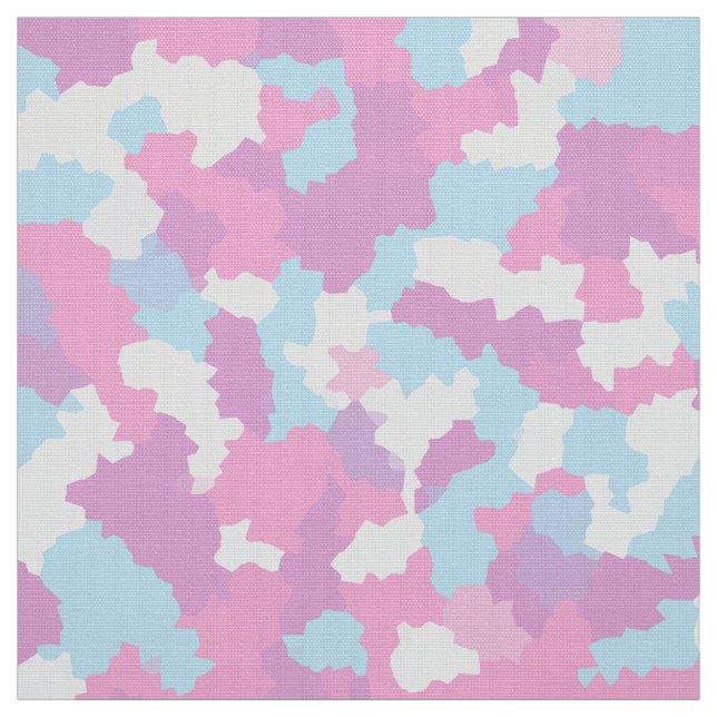 Pastel Rosa Blue White Feminine Camouflage Tyg (Provkarta)