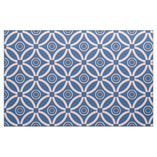 Pastel Rosa & Blues Retro Geometric Mönster Tyg