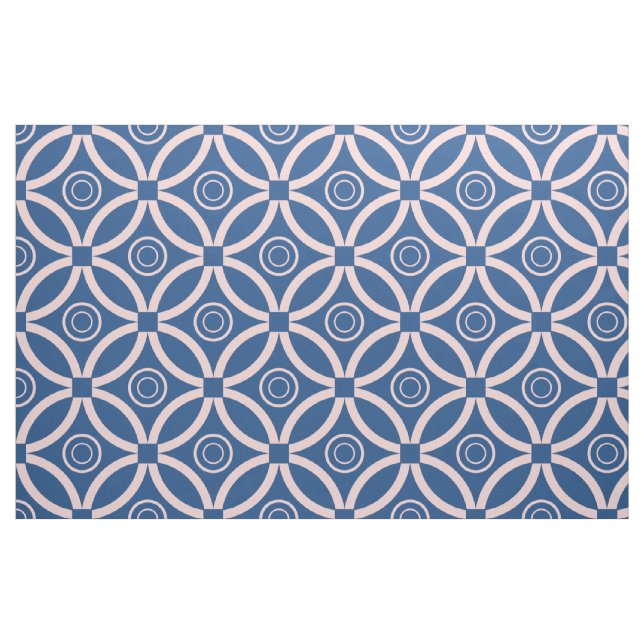 Pastel Rosa & Blues Retro Geometric Mönster Tyg (Fat Quarter)