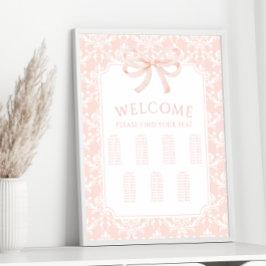 Pastel rosa bockdamm, babyduschdiagram poster